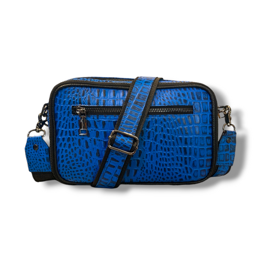 Neceser con grabado efecto Cocodrilo hecha de piel de res