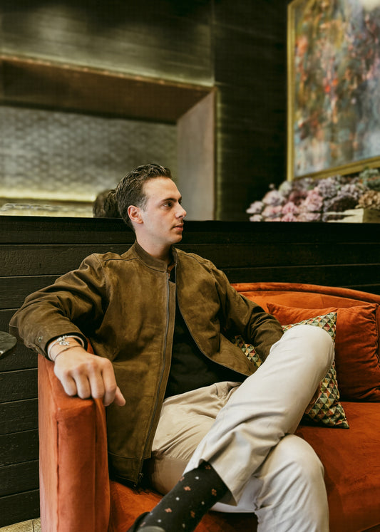 Chamarra Anthony Nobuck hecha de piel de borrego genuina