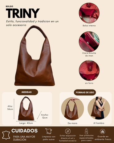 Bolsa Triny hecha de piel de res