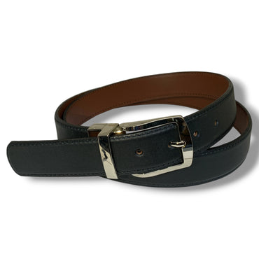 Cinturón de doble vista hecha con piel de res