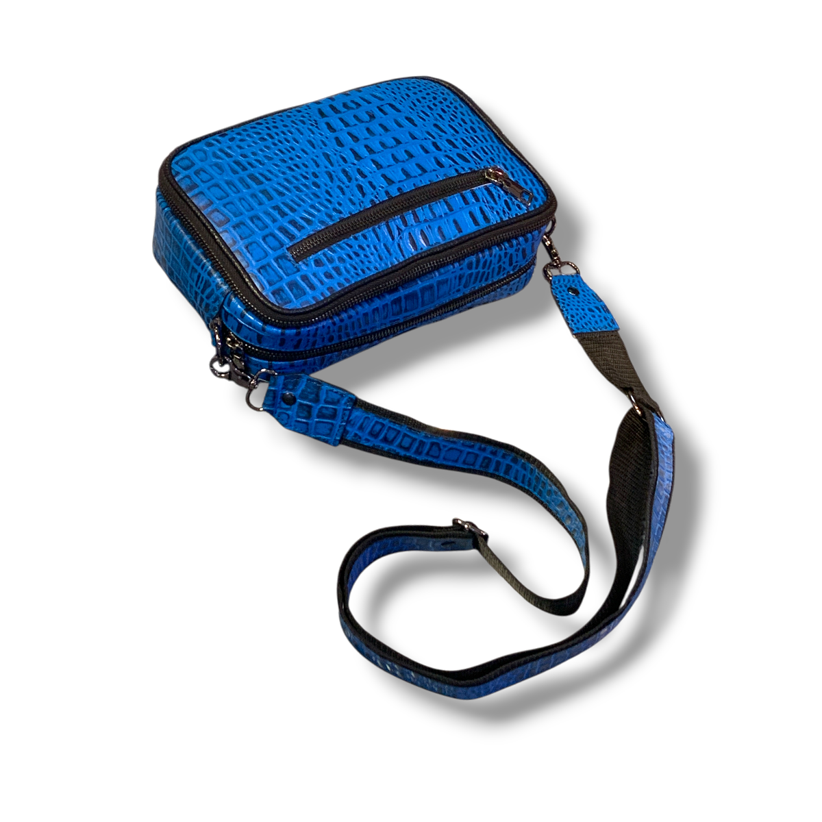 Neceser con grabado efecto Cocodrilo hecha de piel de res