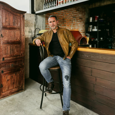 Chamarra Jack Craquelado hecha de piel de borrego de calidad