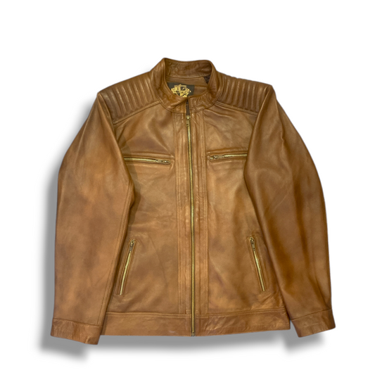 Chamarra Colorada hecha de piel de borrego 100% genuina