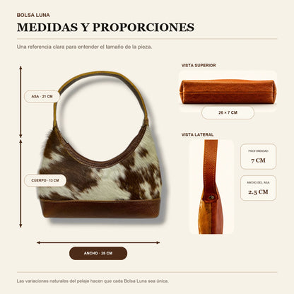 Bolsa Luna hecha de piel de res