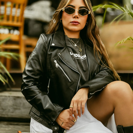 Chamarra Berlín para dama hecha de piel de borrego de alta calidad