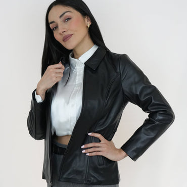 Chamarra Italiana para Dama hecha de piel de borrego genuina