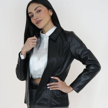 Chamarra Italiana para Dama hecha de piel de borrego genuina