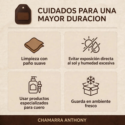 Chamarra Anthony hecha de piel de borrego de calidad
