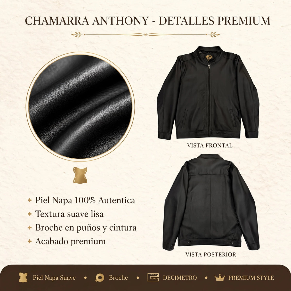 Chamarra Anthony hecha de piel de borrego de calidad
