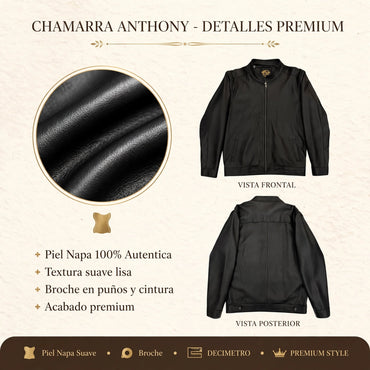 Chamarra Anthony hecha de piel de borrego de calidad