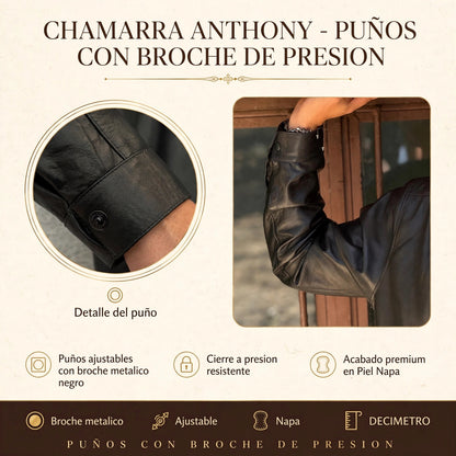 Chamarra Anthony hecha de piel de borrego de calidad