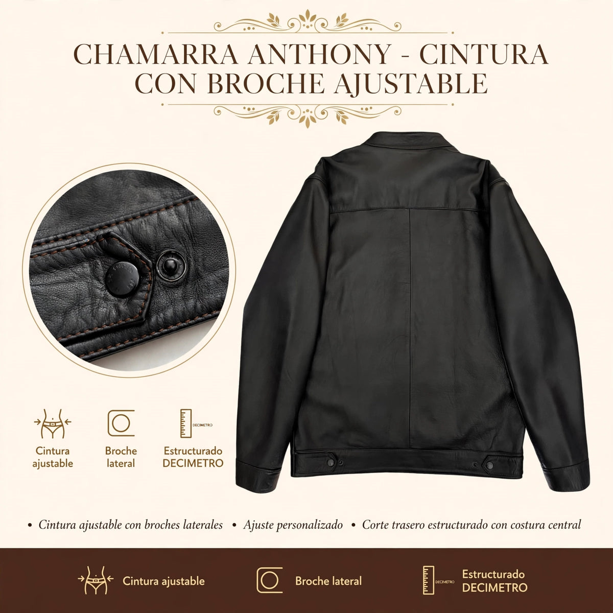 Chamarra Anthony hecha de piel de borrego de calidad