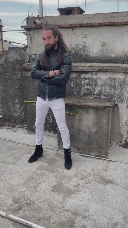 Chamarra Jack Azabache hecha de piel de borrego genuina